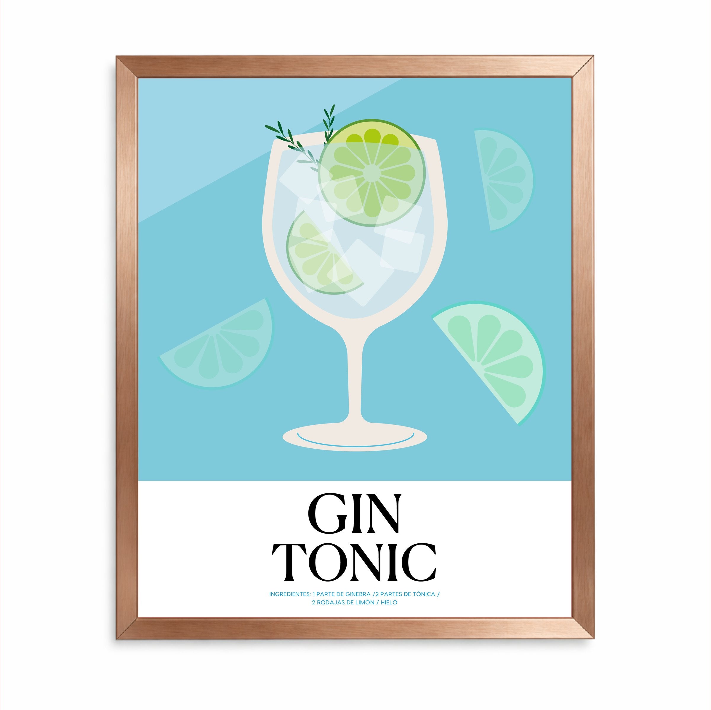 Gin Tonic Receta Line Art