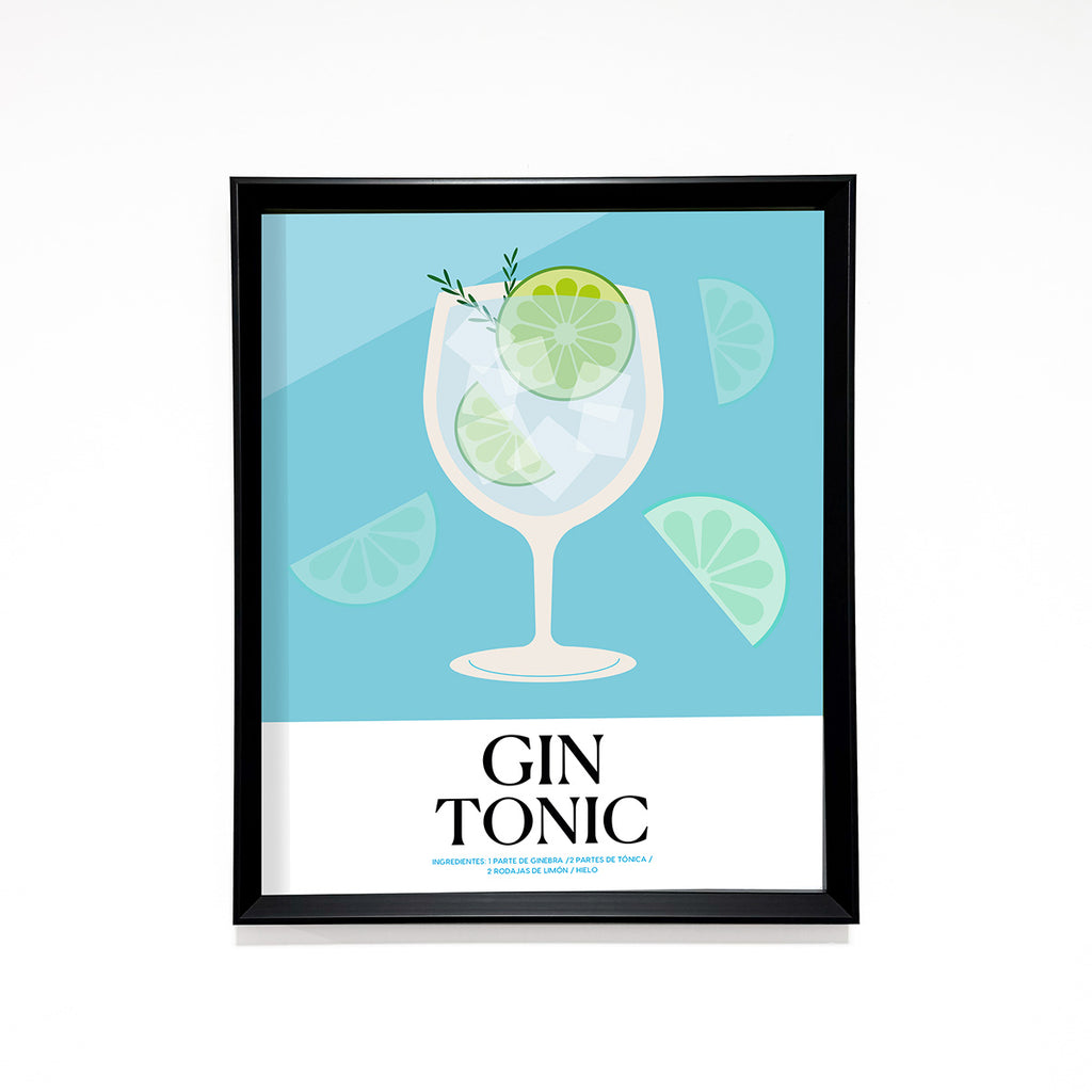 Gin Tonic Receta Line Art