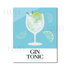 Gin Tonic Receta Line Art