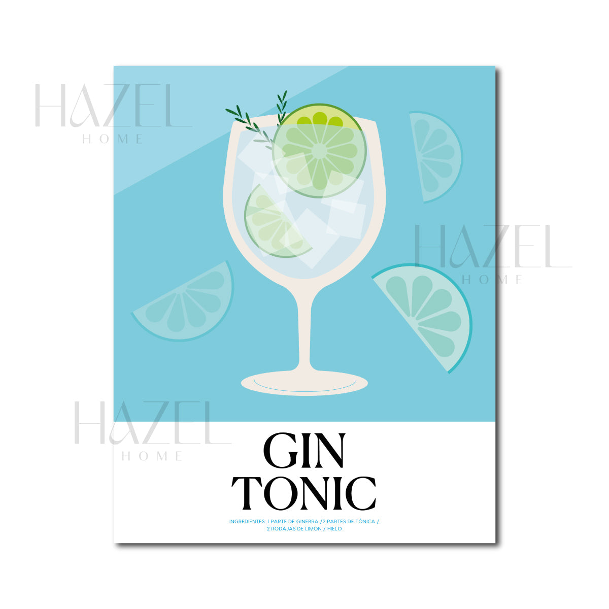 Gin Tonic Receta Line Art