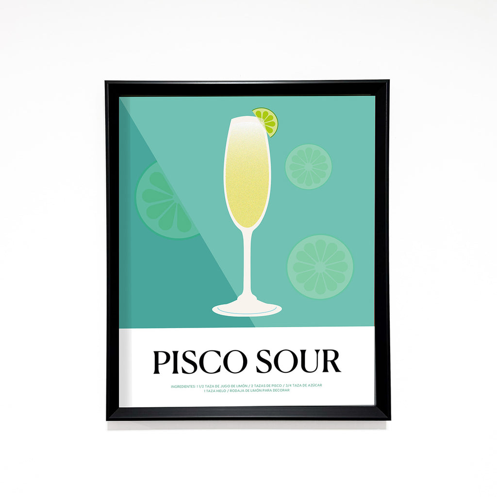 Pisco Sour Receta Line Art