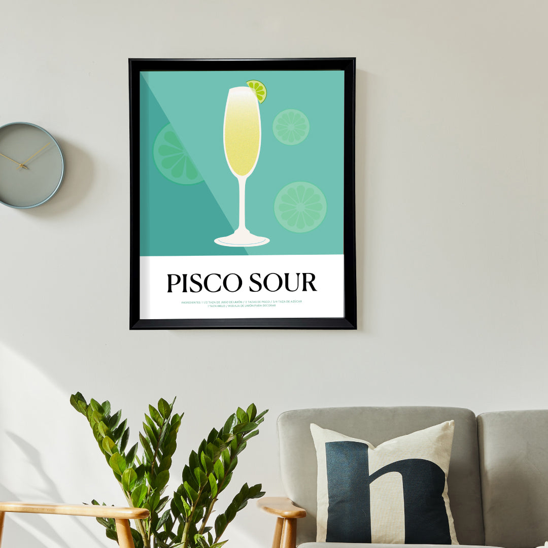 Pisco Sour Receta Line Art