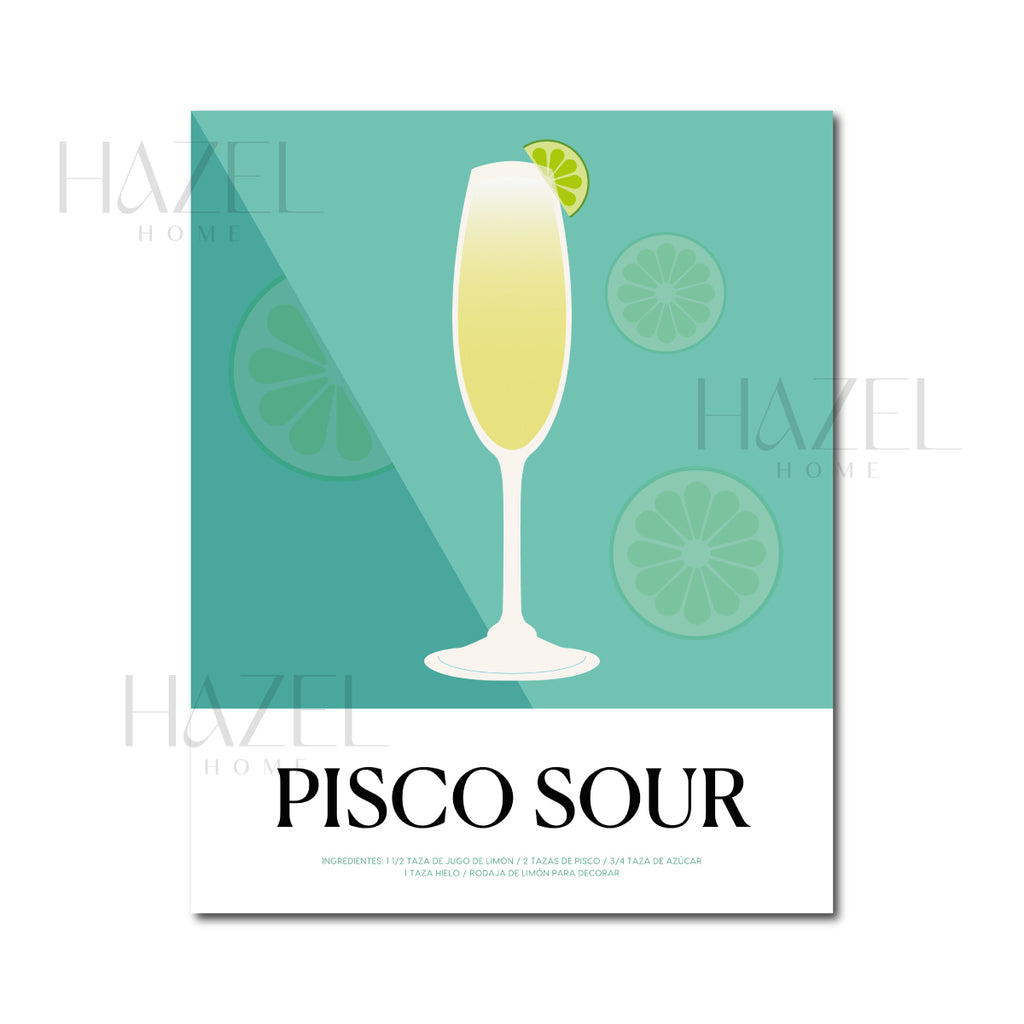 Pisco Sour Receta Line Art
