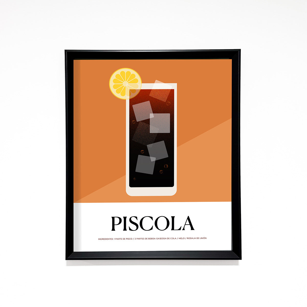 Piscola Receta Line Art