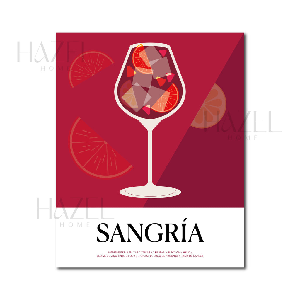 Sangría Receta Line Art
